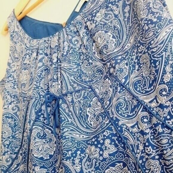 NOUGAT LONDON Sleeveless Mini Dress Floral Paisley Blue Sz 2 - Picture 6 of 11